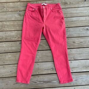 Vineyard Vines High Rise Skinny Jeans Coral Red Size 34